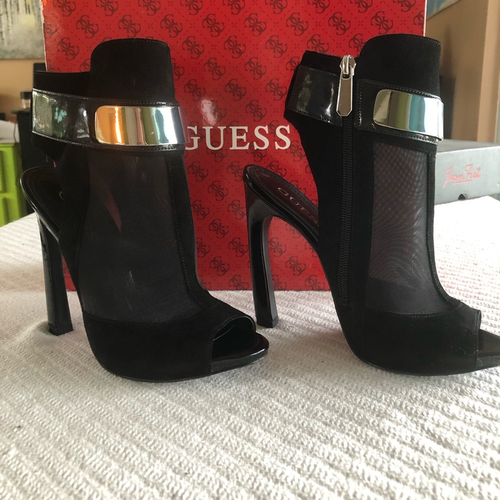 Guess Black and Silver Heals